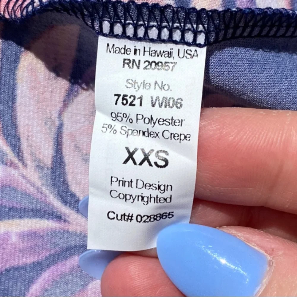 *SOLD* Tori Richard Jolene Golden Hour Wrap V-neck Dress Blue Pink Purple XXS - Picture 6 of 6